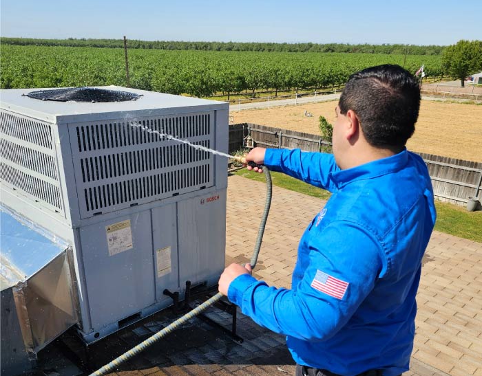 technician from mechanical on how to clean air conditioner